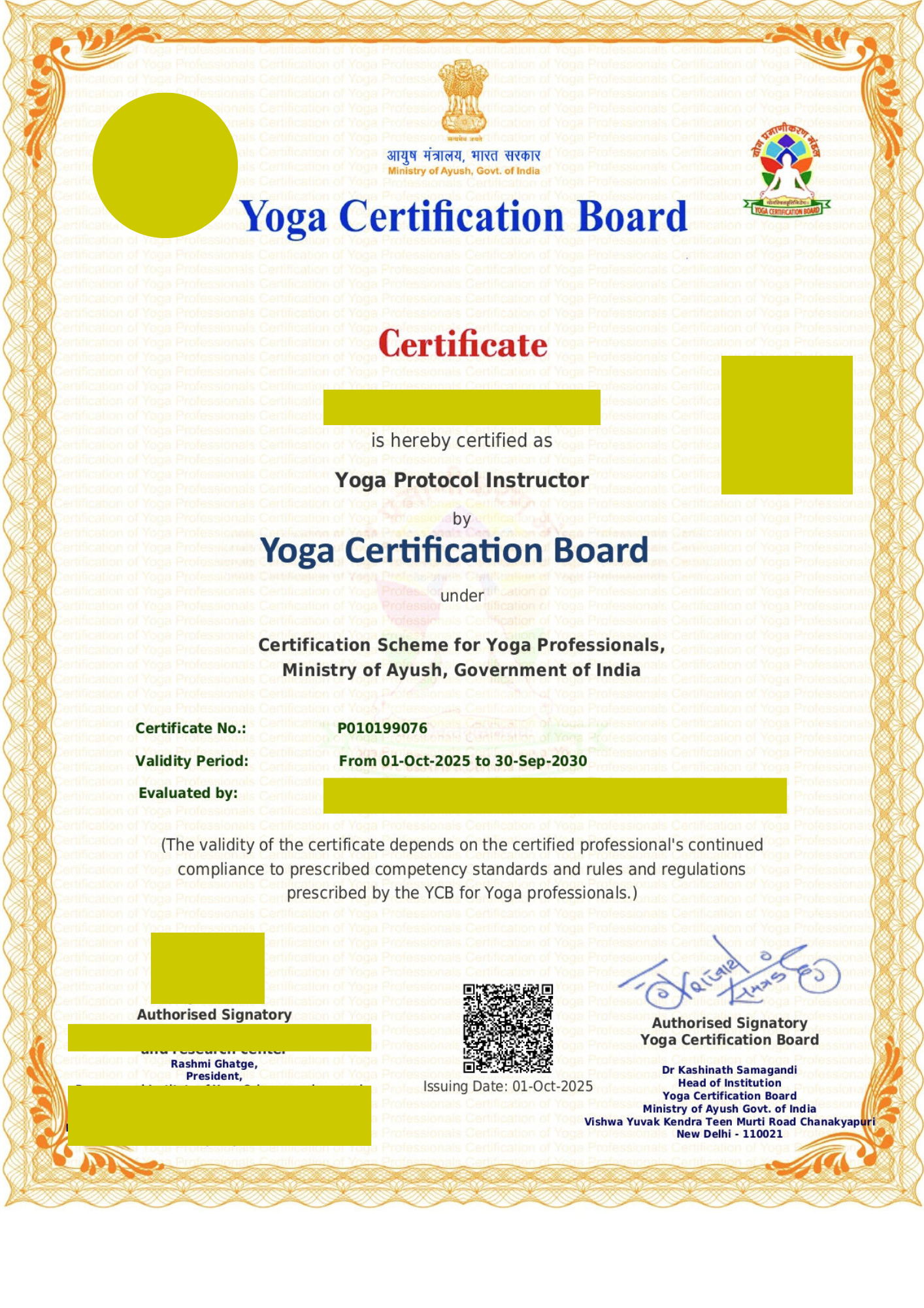 YWI Level 2 Certificate of Par Excellence